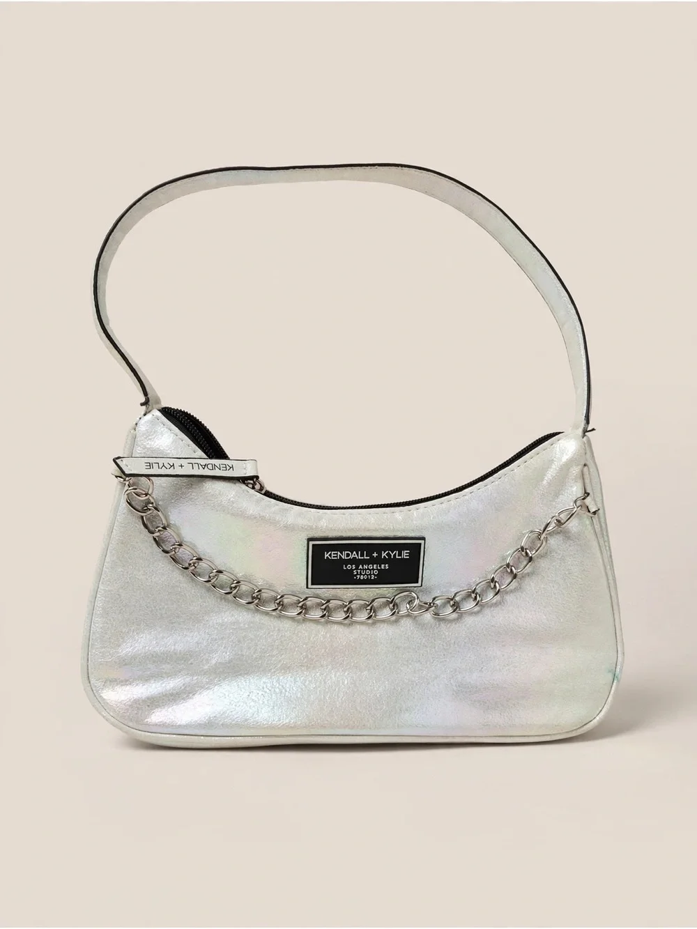 Kendall & Kylie Iridescent Hobo Shoulder Bag with Chain